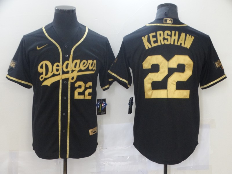 Men Los Angeles Dodgers 22 Kershaw Black Game 2021 Nike MLB Jersey